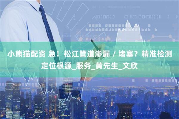 小熊猫配资 急！松江管道渗漏 / 堵塞？精准检测定位根源_服务_黄先生_文欣