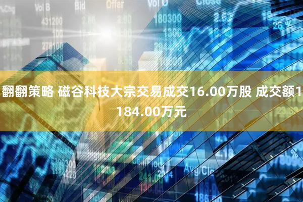 翻翻策略 磁谷科技大宗交易成交16.00万股 成交额1184.00万元
